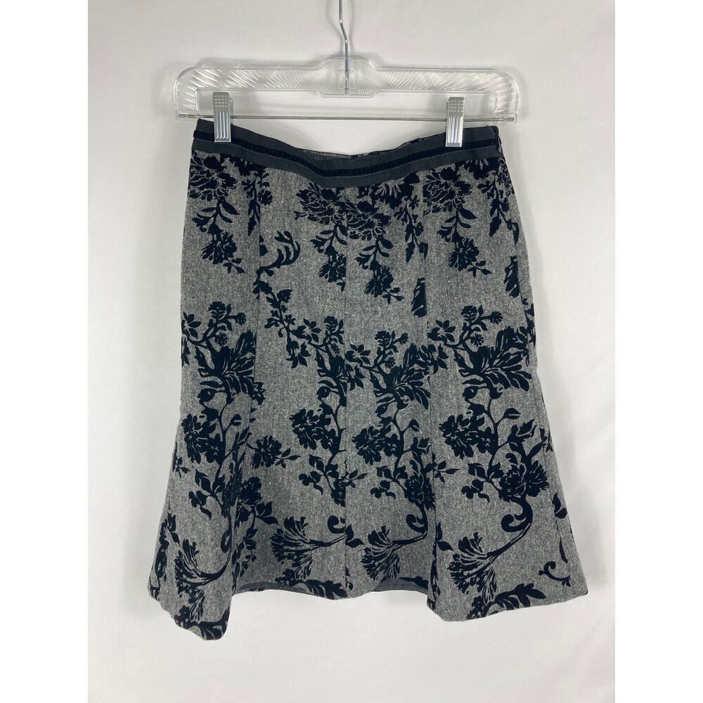 Ann Taylor Wool Blend A Line Brocade Velvet Skirt Size 4P